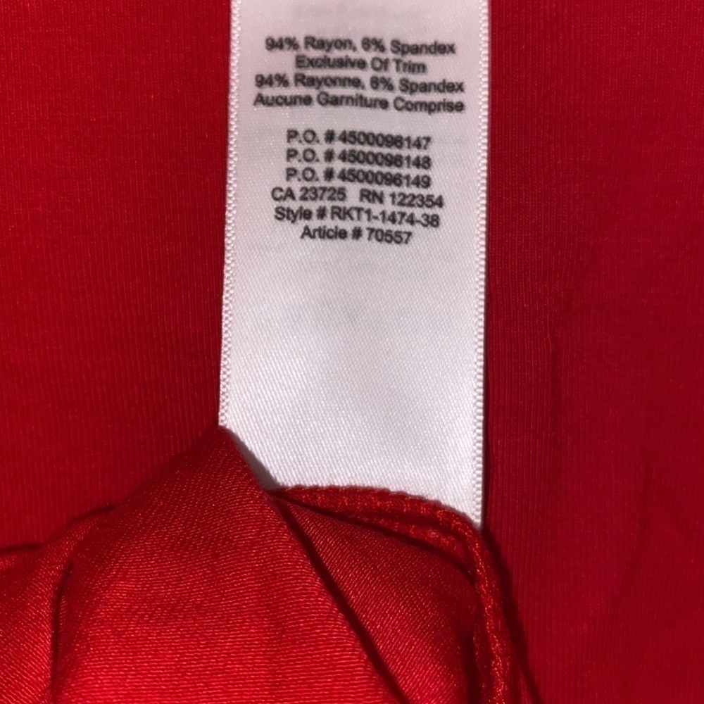 ARITZIA Babaton Jeronimo Long sleeves cropped top tied knot Red Size M - Picture 7 of 9